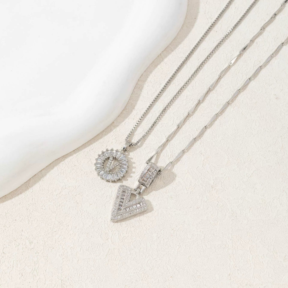 Initial Letter Pendant Necklaces