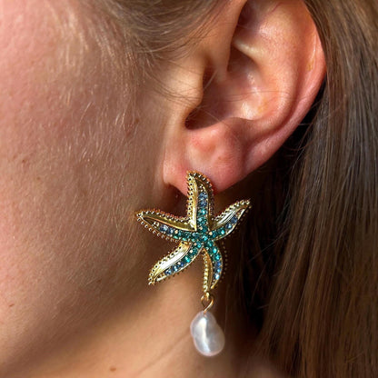 💎Diamond Starfish Earrings/ Summer Accessory / Gift for Her