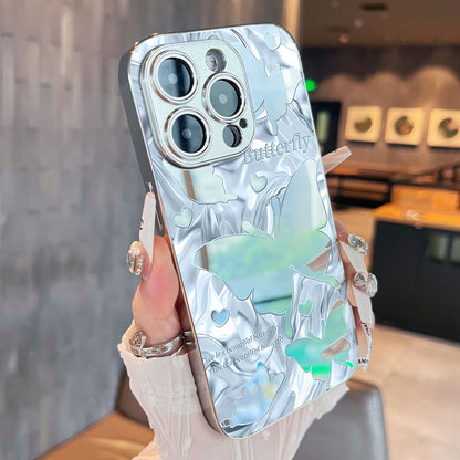 🔥Last Day 49% OFF-2025 Electroplating Anti-Drop Mirror Butterfly Apple Phone Case