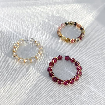 🔮Natural Crystal Bead Ring
