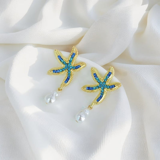 💎Diamond Starfish Earrings/ Summer Accessory / Gift for Her