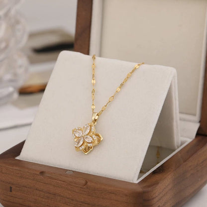 🔥Mother's Day Hot Sale-Rotating Lucky Clover Necklace/Gift for Her